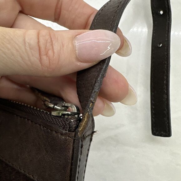 Vintage Calvin Klein Small Handbag Logo Brown Fabric Adjustable Strap - Picture 6 of 9